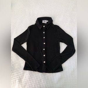 Princess Polly Black Top (See through) with buttons